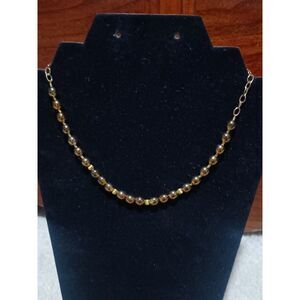 Gold-Toned Beaded Choker, 15"